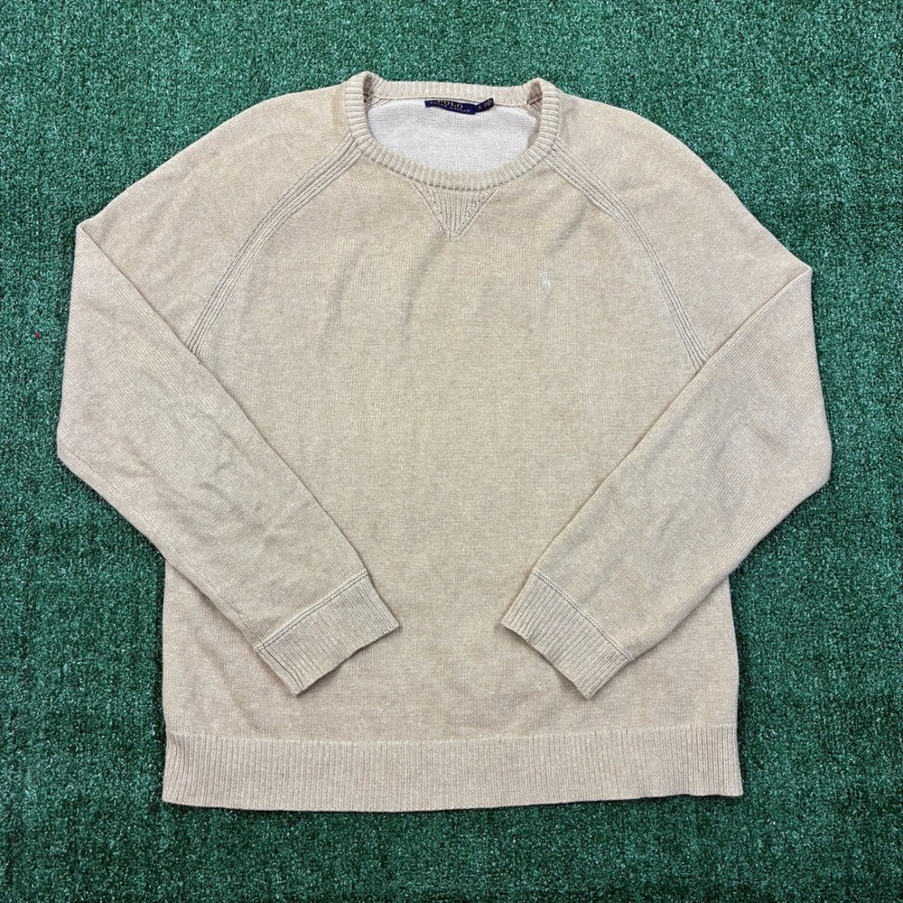 Vintage Polo Ralph Lauren Tan Beige Raglan Sweater